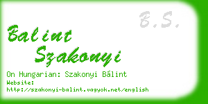 balint szakonyi business card