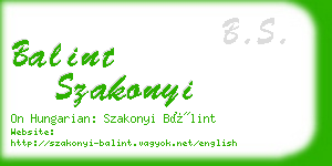 balint szakonyi business card